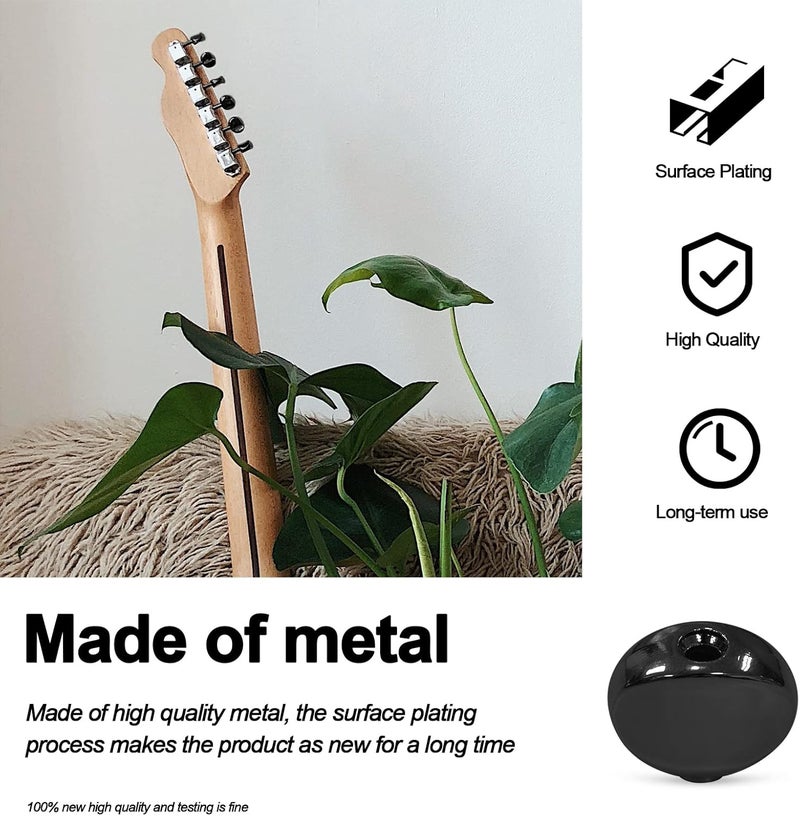 MAXCHEER 6PCS Metal Big Square Shape Guitar Tuning Peg Tuners Machine Head Replacemen Buttons knob Handle Tip (Black Oval) - Image 3